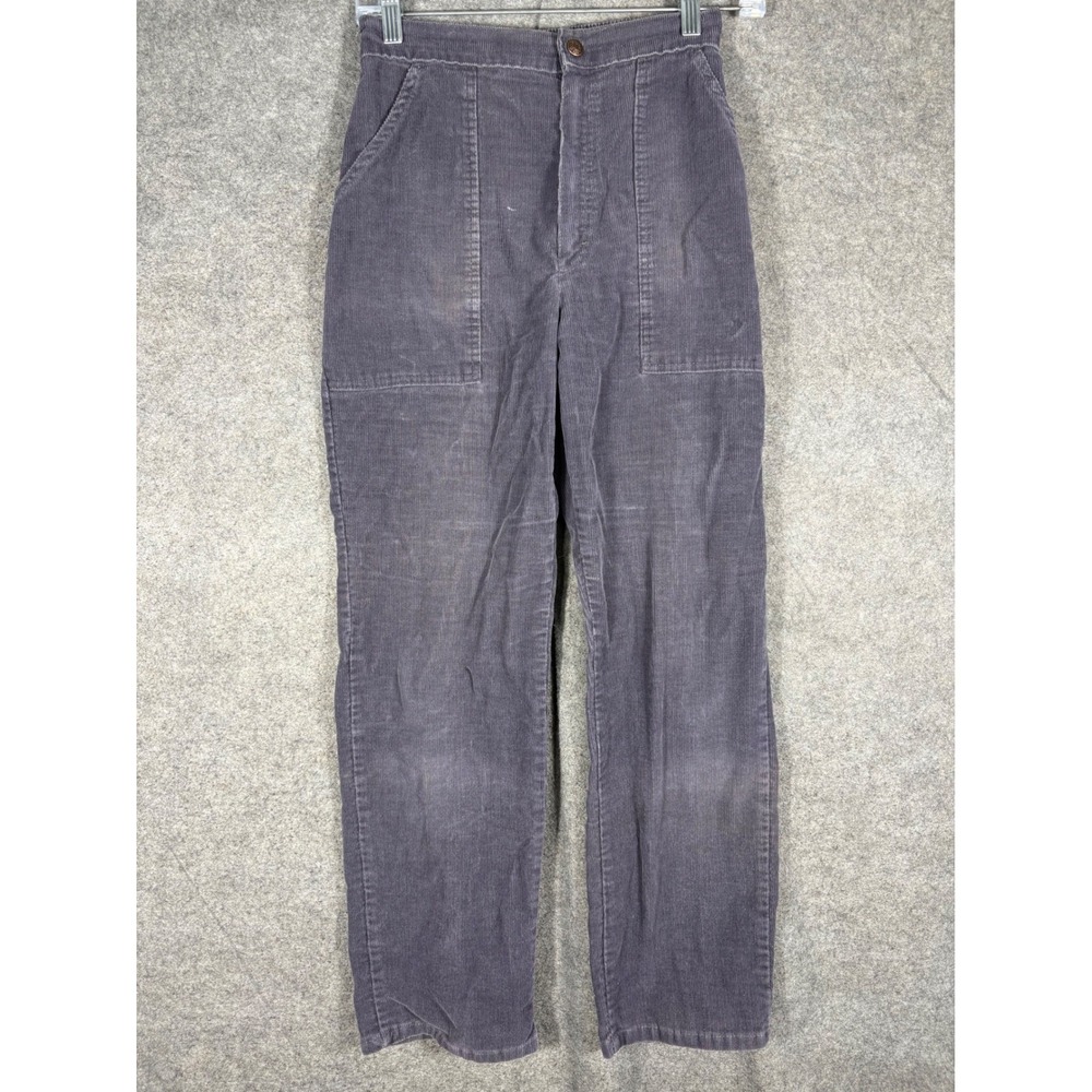 Vintage Sears Corduroy Pants Womens 10 Short Purple High Waist Patch Pocket USA